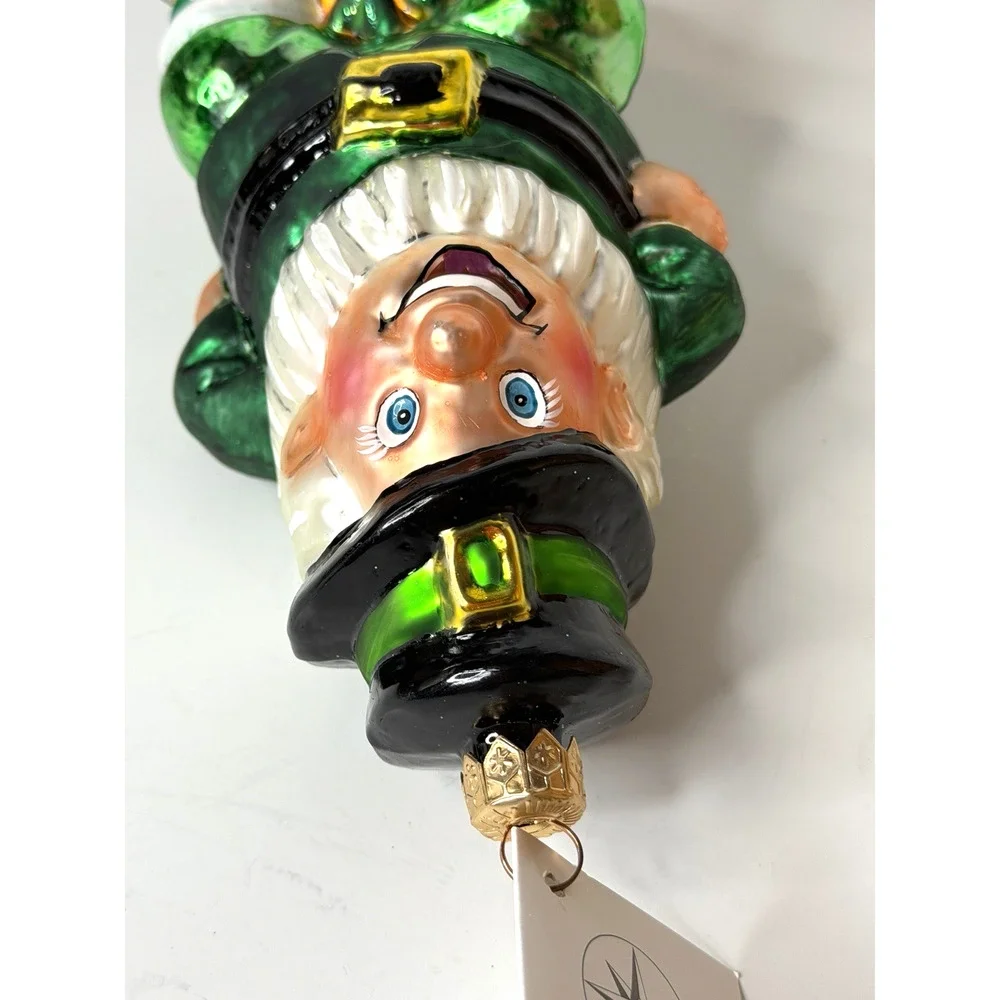 Christopher Radko Blarney Dance Leprechaun Glass Ornament Poland Tag 1999 Box